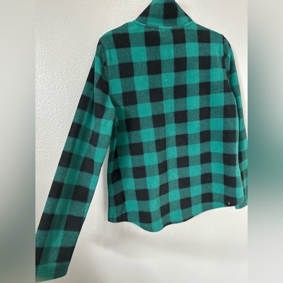 Chaps Women’s Green/Black Buffalo Plaid Fleece Quarter Zip-up. Size: Medium. - Picture 9 of 16